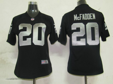Nike nfl Black Game Women Jerseys Oakland Raiders 20 McFADDEN Authentic